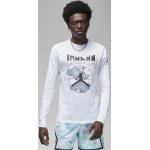 Reduzierte Weiße Langärmelige Nike Jordan T-Shirts aus Baumwolle für Herren Größe M 