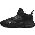 Schwarze Nike Jordan 2 Basketballschuhe aus Leder atmungsaktiv für Herren Übergrößen 