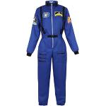 Blaue Astronauten-Kostüme für Damen Größe M 