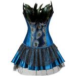 Blaue Bestickte Pfau-Kostüme für Damen Größe 4 XL 