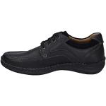 Schwarze Business Josef Seibel Anvers Derby Schuhe mit Schnürsenkel in Breitweite aus Leder mit herausnehmbarem Fußbett für Herren Größe 43 