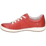 Reduzierte Rote Josef Seibel Low Sneaker mit Schnürsenkel in Komfortweite aus Leder für Damen Größe 39 