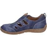 Blaue Josef Seibel Neele Low Sneaker mit Schnürsenkel in Komfortweite aus Leder mit herausnehmbarem Fußbett für Damen Größe 39 