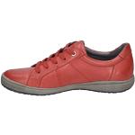 Rote Josef Seibel Low Sneaker mit Schnürsenkel in Komfortweite aus Leder für Damen Größe 38 