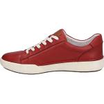 Reduzierte Rote Josef Seibel Low Sneaker mit Schnürsenkel in Komfortweite aus Leder für Damen Größe 42 