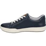 Blaue Josef Seibel Low Sneaker mit Schnürsenkel in Komfortweite aus Leder mit herausnehmbarem Fußbett für Damen Größe 42 