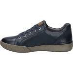 Reduzierte Blaue Josef Seibel Low Sneaker mit Schnürsenkel in Komfortweite aus Leder mit herausnehmbarem Fußbett für Damen Größe 38 