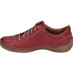 Rote Josef Seibel Fergey Low Sneaker mit Schnürsenkel in Komfortweite aus Glattleder mit herausnehmbarem Fußbett für Damen Größe 43 