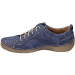 Reduzierte Blaue Josef Seibel Fergey Low Sneaker mit Schnürsenkel in Komfortweite aus Glattleder mit herausnehmbarem Fußbett für Damen Größe 41 