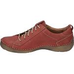 Rote Josef Seibel Fergey Low Sneaker mit Schnürsenkel in Komfortweite aus Leder mit herausnehmbarem Fußbett für Damen Größe 40 