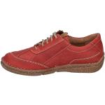 Reduzierte Rote Josef Seibel Neele Low Sneaker mit Schnürsenkel in Komfortweite aus Leder mit herausnehmbarem Fußbett für Damen Größe 38 