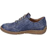 Blaue Josef Seibel Neele Low Sneaker mit Schnürsenkel in Komfortweite aus Leder mit herausnehmbarem Fußbett für Damen Größe 44 