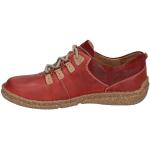 Rote Josef Seibel Neele Low Sneaker mit Schnürsenkel in Komfortweite aus Leder für Damen Größe 43 