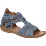 Blaue Keilabsatz Römersandalen & Gladiator Sandalen mit Riemchen aus Glattleder für Damen Größe 42 für den für den Sommer 
