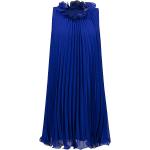 Blaue Ärmellose Joseph Ribkoff Chiffon-Abendkleider mit Rüschen aus Chiffon für Damen Größe M 
