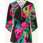 Fuchsiafarbene 3/4-ärmelige Joseph Ribkoff V-Ausschnitt Blusenshirts & Schlusen mit Reißverschluss aus Jersey für Damen Größe M 