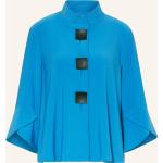 Blaue Joseph Ribkoff Stehkragen Kastenjacken mit Knopf aus Polyester für Damen Größe M 