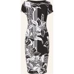 Schwarze Blumenmuster Kurzärmelige Joseph Ribkoff Taillierte Kleider mit Reißverschluss aus Jersey für Damen Größe XL für den für den Winter 