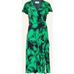 Dunkelblaue Blumenmuster Kurzärmelige Joseph Ribkoff V-Ausschnitt Taillierte Kleider aus Polyester für Damen Größe S 
