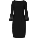 Reduzierte Schwarze Unifarbene Langärmelige Joseph Ribkoff Mini Winterkleider mit Strass mit Reißverschluss aus Jersey für Damen Größe M 