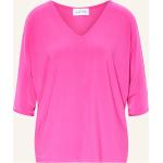 Neonpinke 3/4-ärmelige Joseph Ribkoff V-Ausschnitt V-Shirts aus Jersey für Damen Größe M 