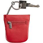 Rote Josephine Osthoff Herrenschlüsseletuis & Herrenschlüsseltaschen mit Reißverschluss aus Leder klein 
