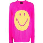 Rosa Langärmelige Joshua Sanders Emoji Smiley Kaschmir-Pullover für Damen Größe M 