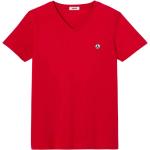 Reduzierte Rote Kurzärmelige Jott Bio V-Ausschnitt T-Shirts für Herren Größe XL 