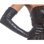 jowiha® Lange Leder Optik Handschuhe in Schwarz ca. 53 cm