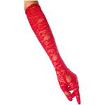 jowiha® Spitzenhandschuhe lang Schwarz Weiß oder Rot ca 42 cm (Rot)