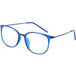Blaue Nerd Brillen aus Metall für Damen 