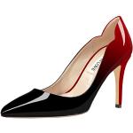 Schwarze Lack-Optik Spitze High Heels & Stiletto-Pumps in Schmalweite aus Lackleder für Damen Größe 39 