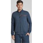 Marineblaue Unifarbene Joy Sportswear Stehkragen Zip Hoodies & Sweatjacken mit Reißverschluss aus Baumwollmischung für Herren Übergrößen 