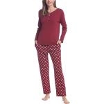Bordeauxrote Pyjamas lang mit Knopf aus Frottee für Damen Größe XL Weihnachten für den für den Winter 