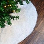 Reduzierte Weiße Weihnachtsbaumdecken aus Kunstfell 