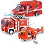 jerryvon Feuerwehrauto Feuerwehr Spielzeug Ab 2 3 4 Jahre - Auto Kinder Mit  Wasserspritze Und Licht & Sound LKW Spielzeugauto Für Geschenk Junge 2 3 4