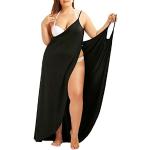 Schwarze Sexy Maxi V-Ausschnitt Wickelkleider für Damen Größe 5 XL Große Größen 