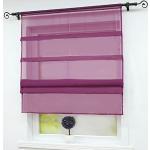 Violette Runde Scheibengardinen & Küchengardinen aus Voile transparent 1-teilig 