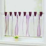 Violette Moderne Scheibengardinen & Küchengardinen aus Voile transparent 1-teilig 