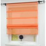 Orange Runde Scheibengardinen & Küchengardinen aus Voile transparent 1-teilig 