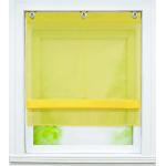 Gelbe Moderne Raffrollos ohne Bohren aus Stoff transparent 1-teilig 
