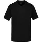 Reduzierte Schwarze Halblangärmelige JP 1880 V-Ausschnitt T-Shirts für Herren Größe 8 XL Große Größen 