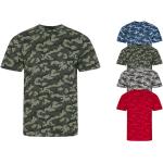 Graue Camouflage Kurzärmelige Herrenbandshirts aus Baumwolle Größe XXL 