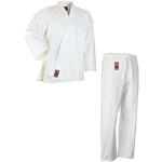Ju-Sports Karate Anzug to start Weiß 120 I Klassischer Karateanzug für Kinder & Erwachsene I Karate Kimono inkl. weißem Gürtel I Hose mit Kickzwickel I 100% Baumwolle