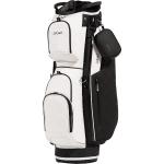 Schwarze Gesteppte Retro JuCad Golf Cartbags mit Reißverschluss aus Leder 