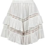 Reduzierte Weiße Boho JUCCA Mini Miniröcke mit Rüschen aus Baumwolle für Damen Größe XS 