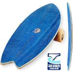 JUCKER HAWAII Surf Balanceboard Ocean Rocker Blue | Balance Board mit einmaligem Rocker Shape | Balance Board aus Holz inkl. Korkrolle | Surf Balanceboard