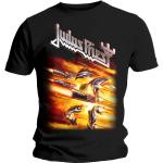 Schwarze Kurzärmelige Judas Priest T-Shirts aus Baumwolle für Herren Größe S 