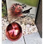 Jürgen Bocker Gartenambiente Dekorationskugel 15 cm Edelstahl rot poliert Dekokugel Edelstahlkugel Gartenkugel