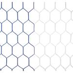 Jugend-Fußballtornetz mit hexagonalen Maschen, Blau / Weiß, 80 / 150 cm Blau / Weiß